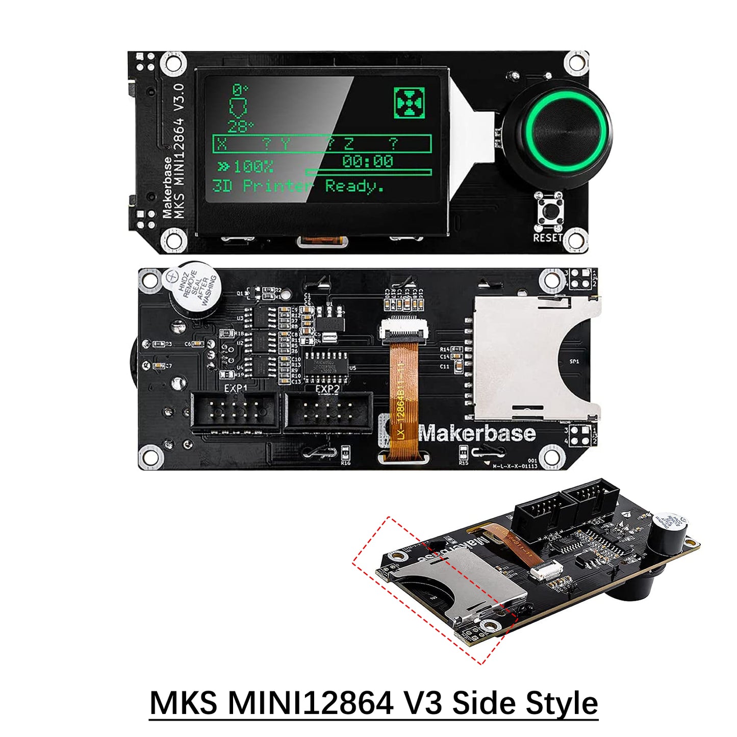 [MKS MINI12864 V3] LCD Smart Display Control Board Support SD Card Insertion (Front/Side Plug)
